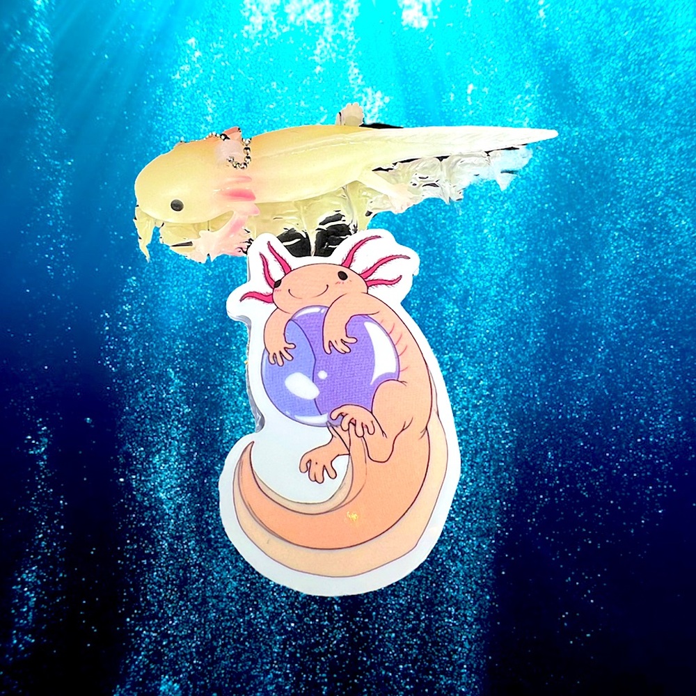 BUBBLElotl Axolotl Crazy Trending WaterProof Single Decor Accent Sticker